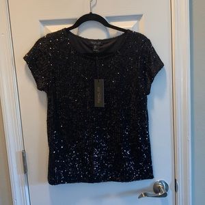 Black sparkly top. Womens size S.